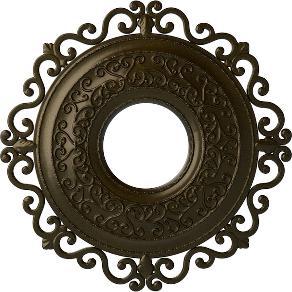 Ekena Millwork Orrington Ceiling Medallion (Fits Canopies up to 6 1/4"), 22"OD x 6 1/4"ID x 1 3/4"P, Green Gold CM22ORGGS - main